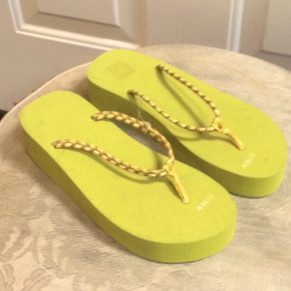 J. Crew green stretch braided thong Sz 8